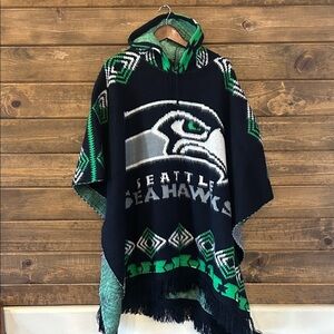 Seattle Seahawks Wool Hooded Poncho